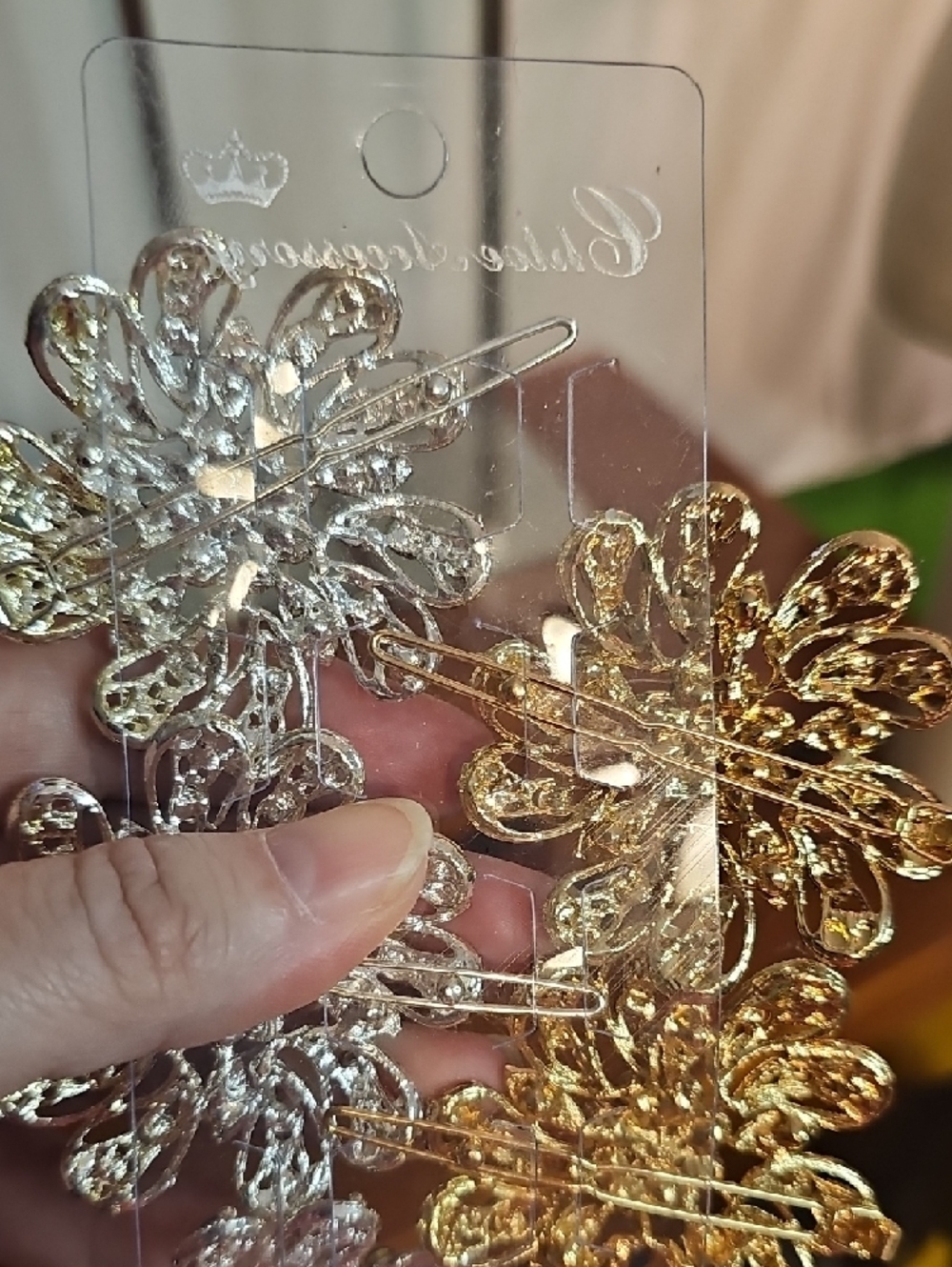 Crystal Flower Hair Clips - Multicolor Decorative Set - Picture 10 of 10
